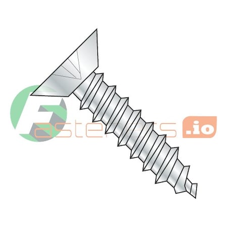 Sheet Metal Screw, #7 X 1/2 In, Zinc Plated Steel Flat Head Phillips Drive, 10000 PK